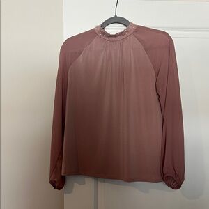 Cable & Gauge Dusty Rose Long Sleeve Blouse